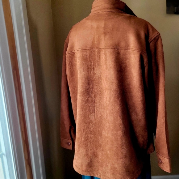 Liverpool Los Angeles XL Faux Suede Utility Shacket Penny Brown Jacket - Picture 4 of 9